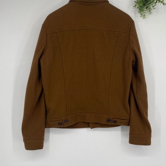 Altea Made In Italy Wool Blend Collared Bomber Chore Jacket Caramel Medium - Picture 6 of 13
